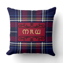 Blue Red Tartan Monogram (blått Tartan Monogram) i