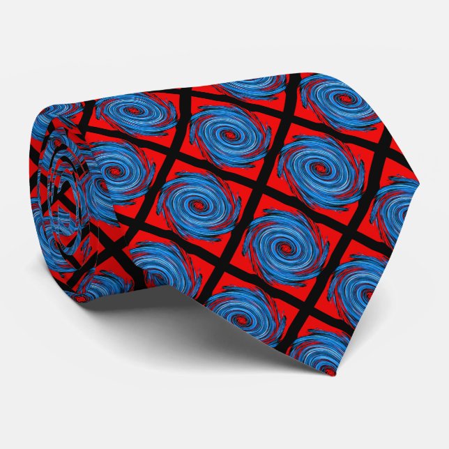 Blue Red White Black Swirl Mönster Slips (Rullad)