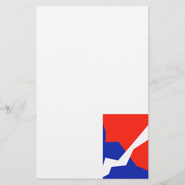 Blue Red White Flagga Färg Brevpapper (Framsida)