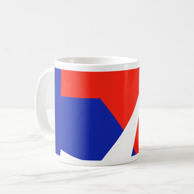 Blue Red White Flagga Färg Kaffemugg (Framsida vänster)