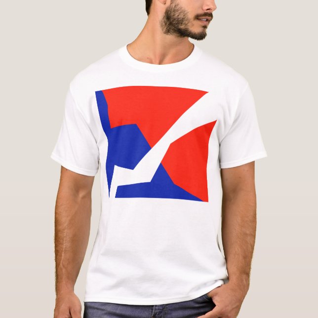 Blue Red White Flagga Färg T Shirt (Framsida)