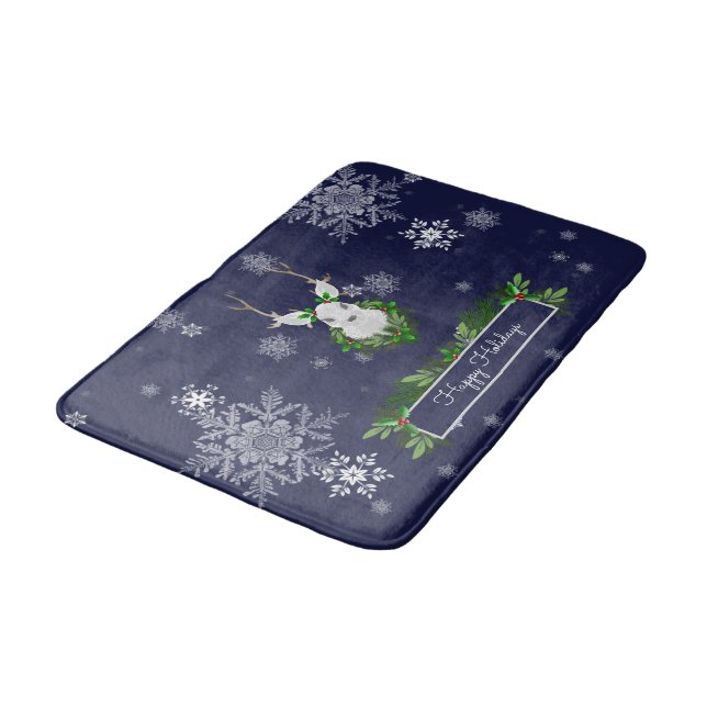 Blue Reindeer Bath Mat Badrumsmatta (Vinklad)