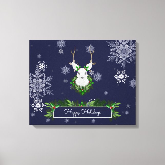 Blue Reindeer Canvas Print (Framsida)