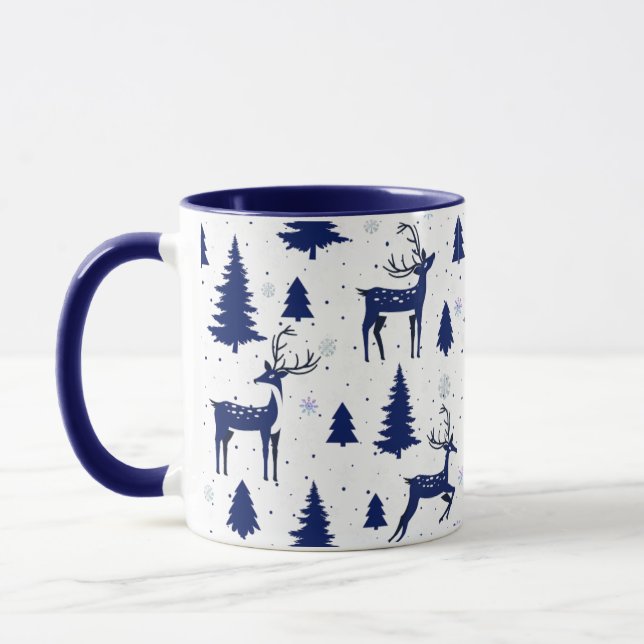 Blue Reindeer Christmas Mug Mugg (Vänster)