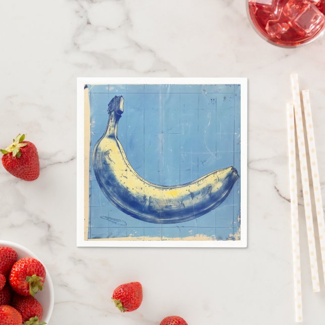 Blue Retro Banana Pappersservett (Insitu)