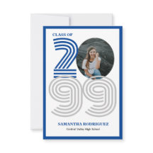 Blue Retro Big Numbers Studenten Photo