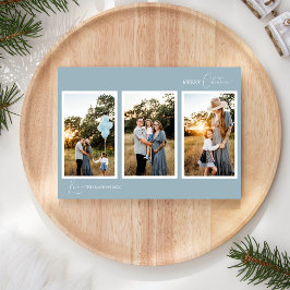 Blue Retro Boho minimalist Fem fotokollage Julkort