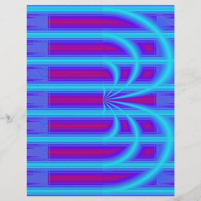 Blue Retro Cathedral Bulk Scrapbook Paper Pages Reklamblad (Framsidan)