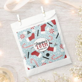 Blue Retro Christmas Peppermint Birthday