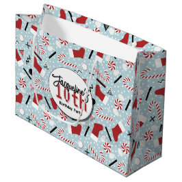 Blue Retro Christmas Peppermint Birthday