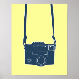 Blue Retro Film Camera Poster