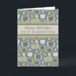Blue Retro Grandfather Birthday Kort<br><div class="desc">Födelsedagskort för farfar med roligt blå och brunt i mönster och tankfull vers.</div>
