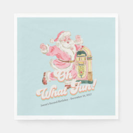 Blue Retro- Groovy Jultomten Julfest Pappersservett