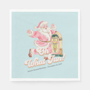 Blue Retro- Groovy Jultomten Julfest Pappersservett