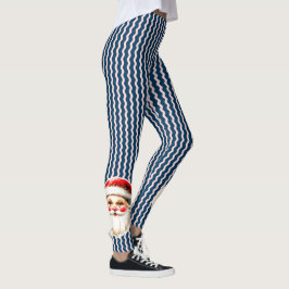 Blue Retro Jultomten Blue Ric Rac jul Leggings