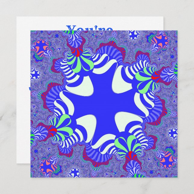 Blue Retro Kor Inbjudningar (Fram/baksida)