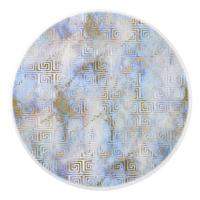 BLUE RETRO MARBLE ANPASSNINGSBAR KNOPP (Framsidan)