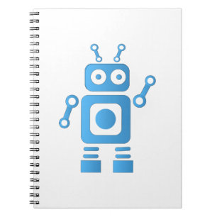 Blue Retro Robot Anteckningsbok