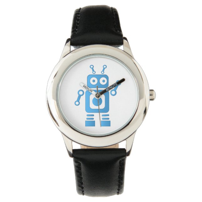 Blue Retro Robot Armbandsur (Framsida)