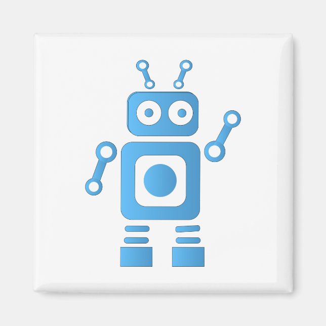 Blue Retro Robot Magnet (Framsidan)