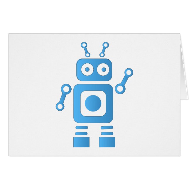 Blue Retro Robot OBS Kort (Framsidan Horizontal)