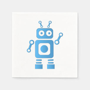 Blue Retro Robot Pappersservett