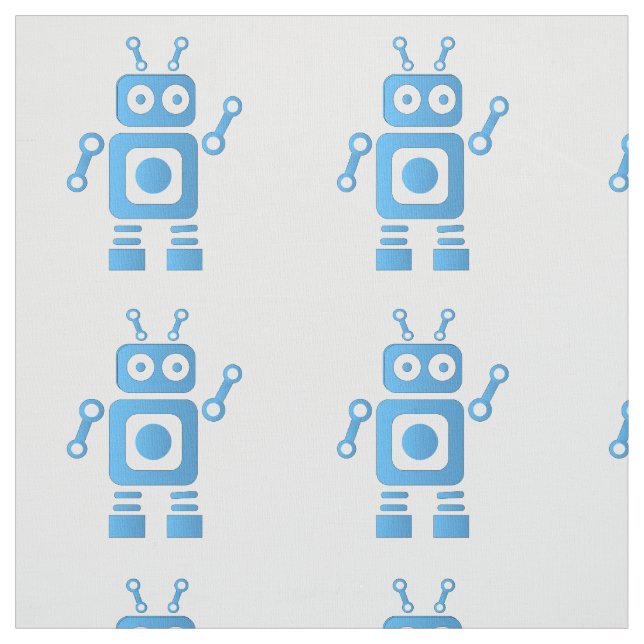Blue Retro Robot Tyg (Provkarta)