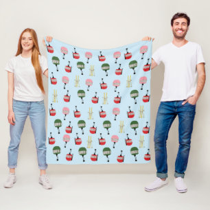 Blue Retro Ski Hiss Gondola Winter Skiing Fleecefilt