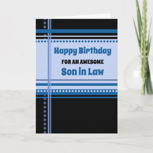 Blue Retro Son i Lag Birthday Kort