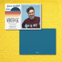 Blue Retro Sun 1995 Photo 40th Birthday Holiday