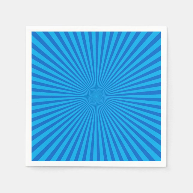 Blue Retro Sunburst Background Pappersservett (Framsidan)