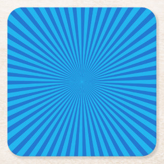 Blue Retro Sunburst Background Underlägg Papper Kvadrat