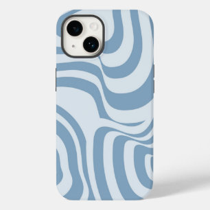 Blue Retro Swirl Groovy Y2K Mönster