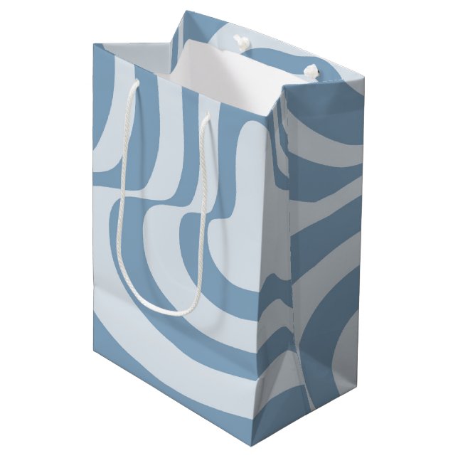 Blue Retro Swirl Groovy Y2K Mönster (Framsidan Vinklad)