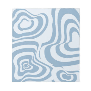 Blue Retro Swirl Groovy Y2K Mönster Anteckningsblock