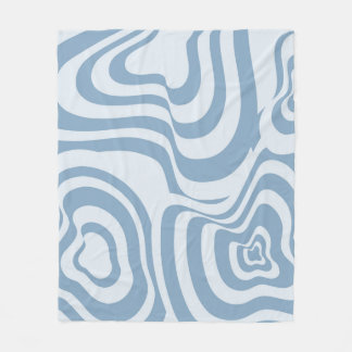 Blue Retro Swirl Groovy Y2K Mönster Fleecefilt