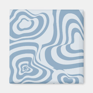 Blue Retro Swirl Groovy Y2K Mönster Magnet
