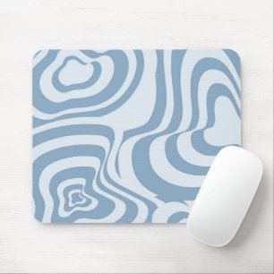 Blue Retro Swirl Groovy Y2K Mönster Musmatta