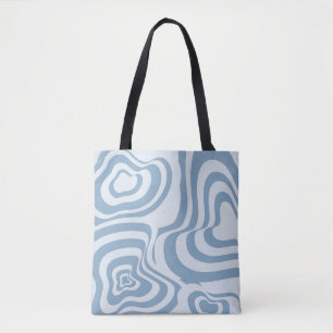 Blue Retro Swirl Groovy Y2K Mönster Tygkasse