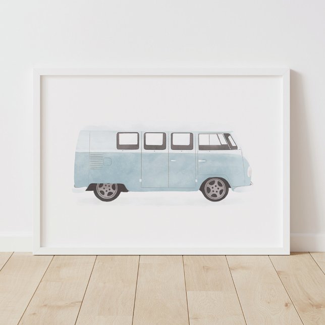 Blue Retro Van Nursery Decor Poster (Skapare uppladdad)
