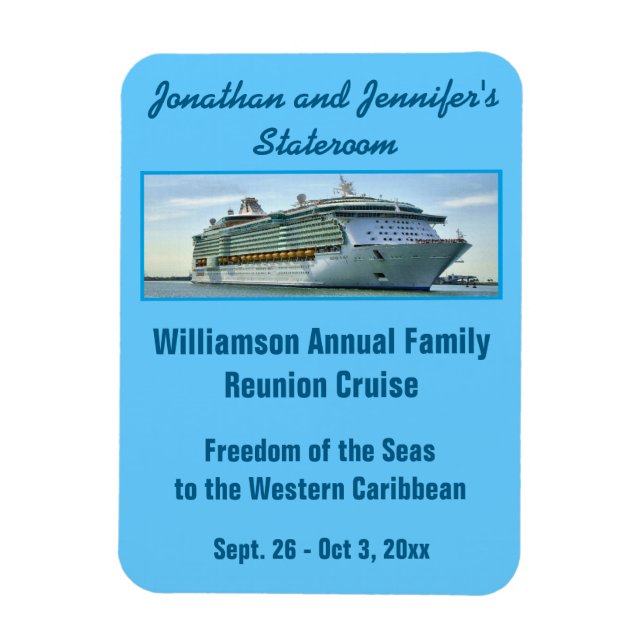 Blue RFN2 Cruise Stateroom Door Marker Magnet (Vertikal)