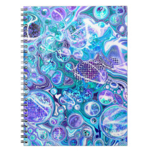 Blue Rhapsody Abstrakt Art Anteckningsbok