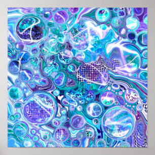 Blue Rhapsody Abstrakt Art Poster