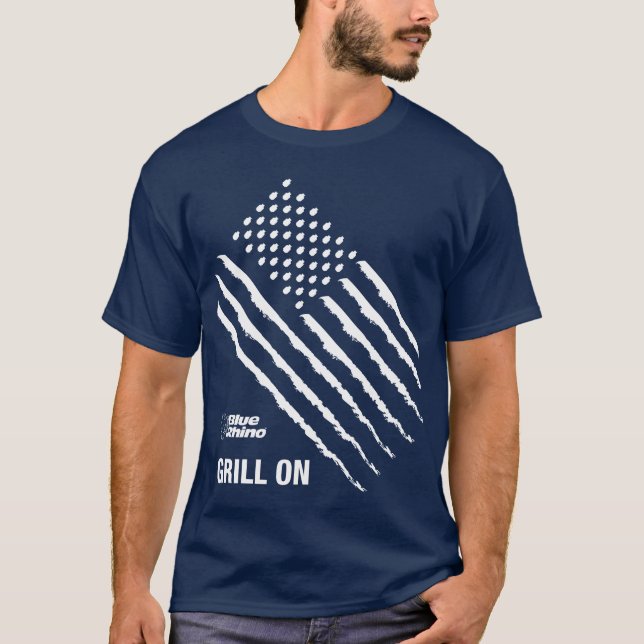 Blue Rhino "American Flagga: Grill on" Manar T Shirt (Framsida)