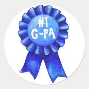 Blue Ribbon #1 Grandpa Stickers Runt Klistermärke