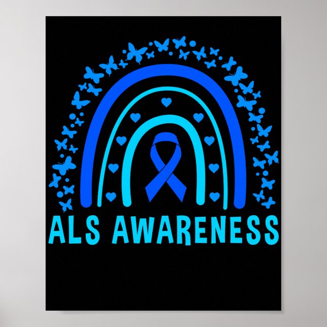 Blue Ribbon ALS Awareness Rainbow Poster (Framsidan)