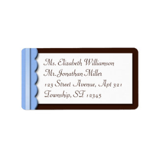 Blue Ribbon Brown Gräns Adressetiketter