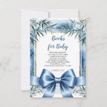 Blue Ribbon Chinoiserie Bokar för Baby Card