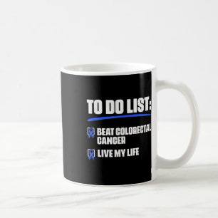 Blue Ribbon Colon Cancer Survivor Beat Colorectal Kaffemugg