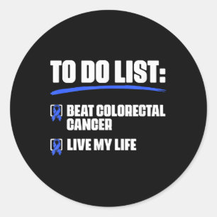 Blue Ribbon Colon Cancer Survivor Beat Colorectal Runt Klistermärke